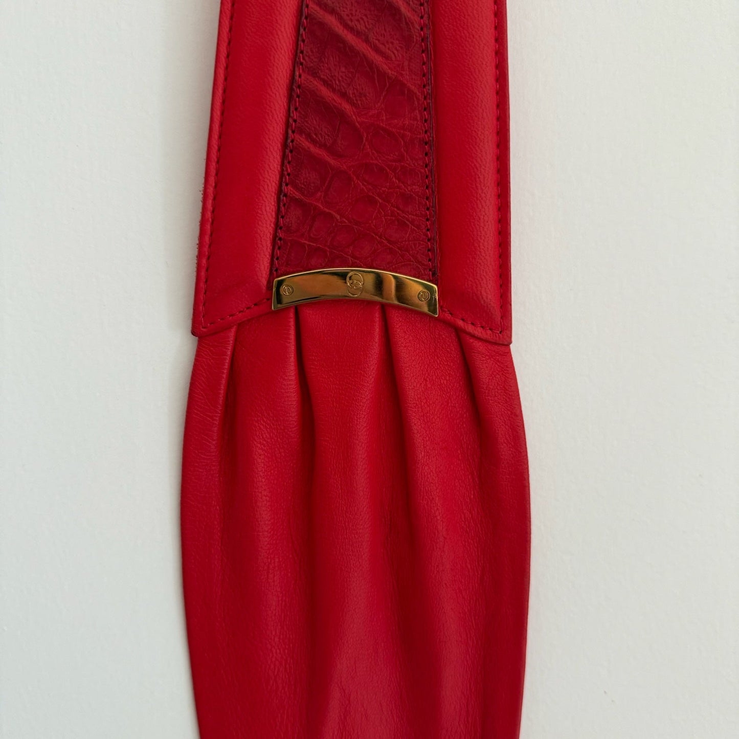 Cintura Gucci in pelle rossa vintage 1990s