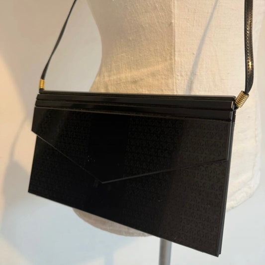 Borsetta anni '80 rigida nera