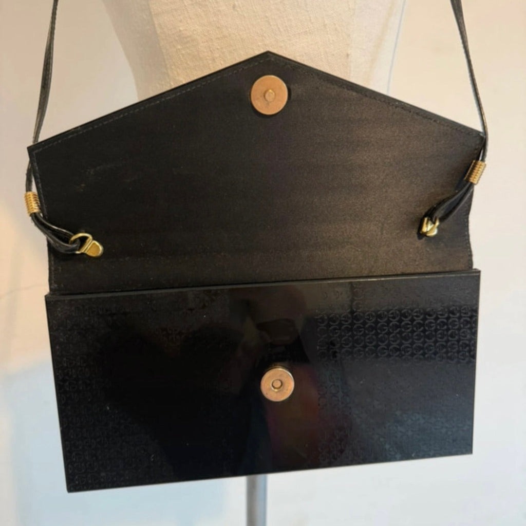 Borsetta anni '80 rigida nera