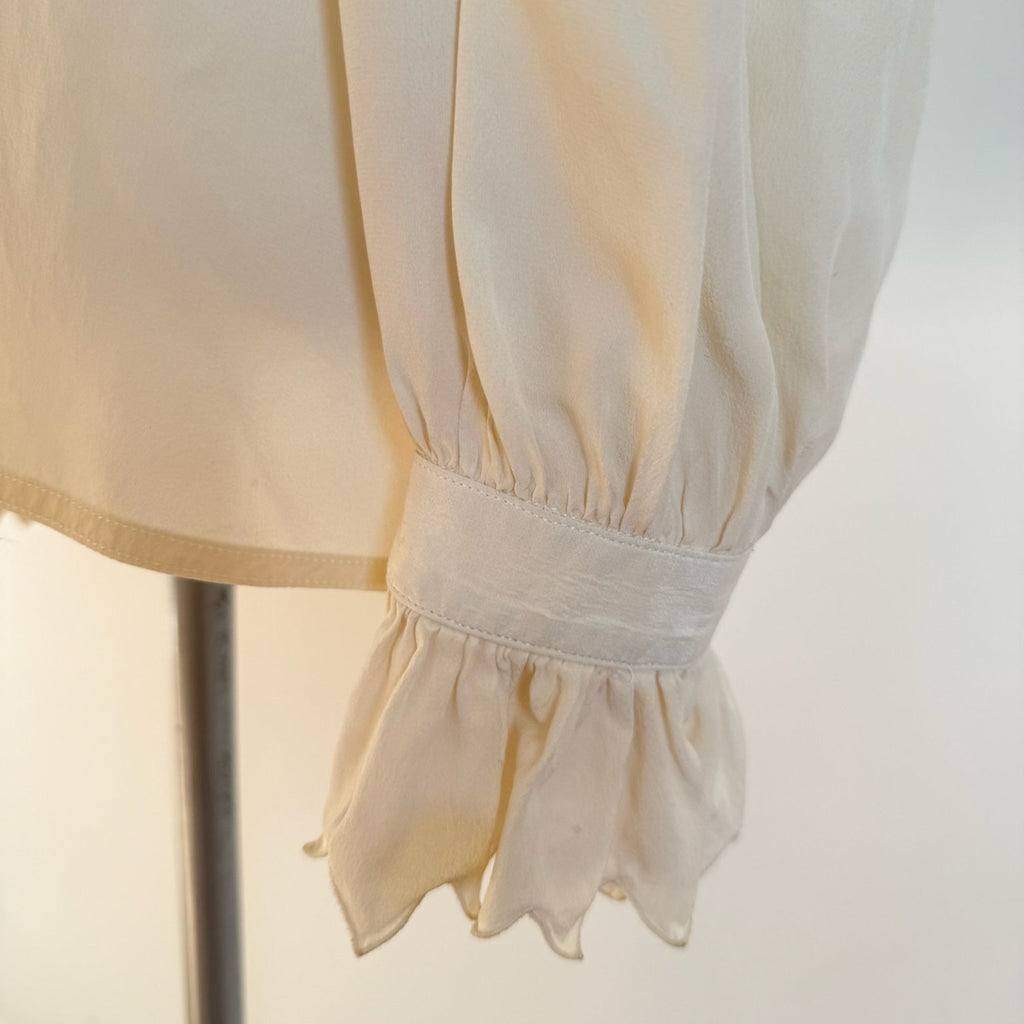 Camicia vintage in seta anni 60 ricamo a mano