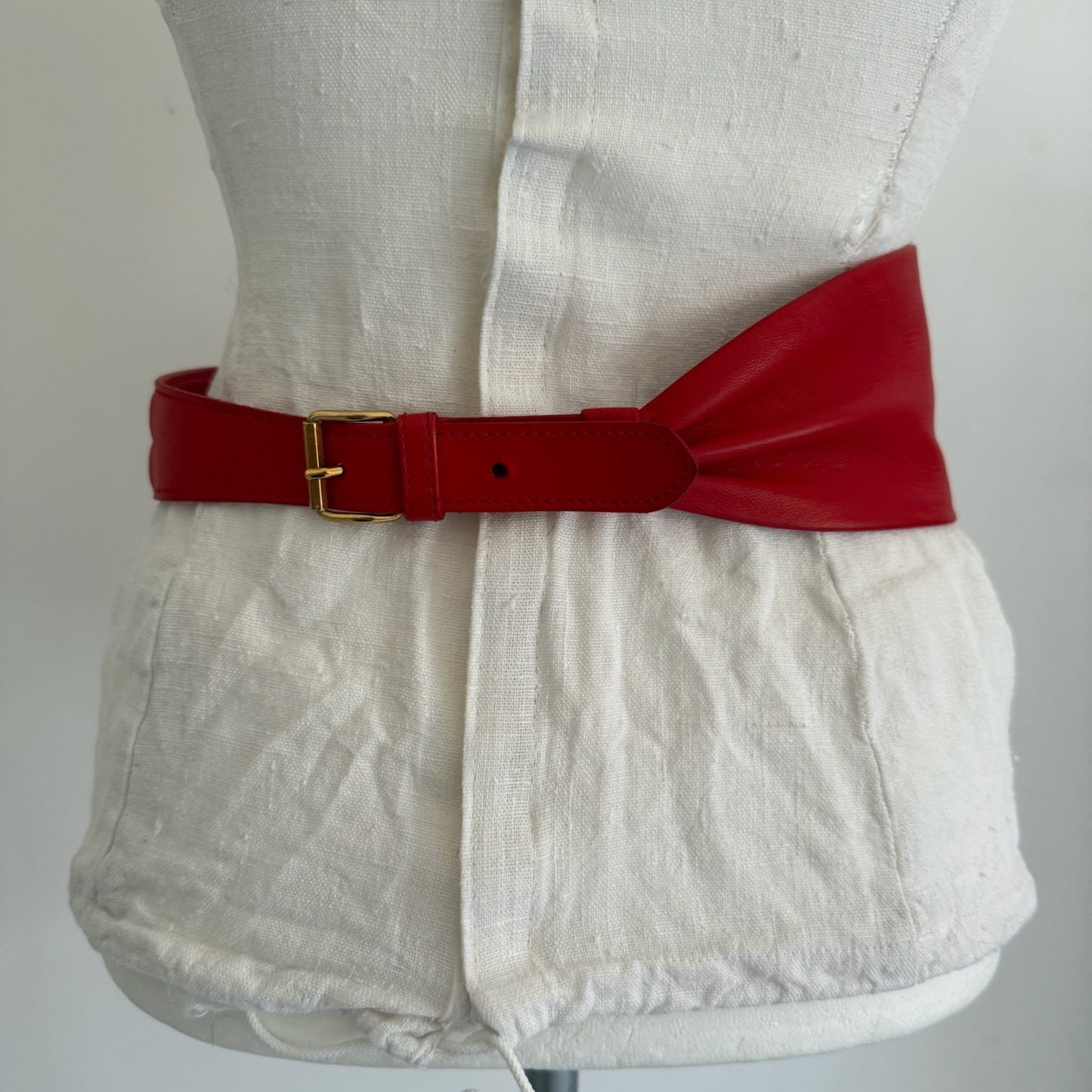 Cintura Gucci in pelle rossa vintage 1990s