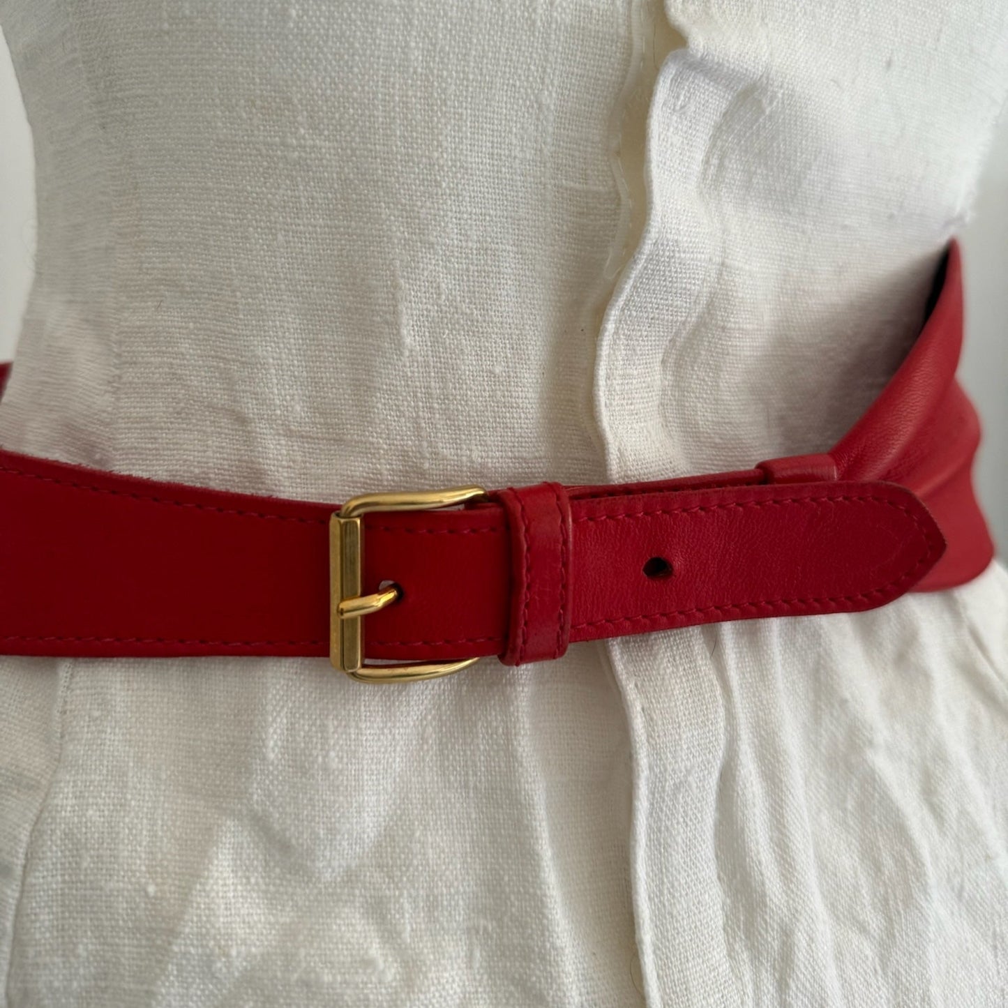 Cintura Gucci in pelle rossa vintage 1990s