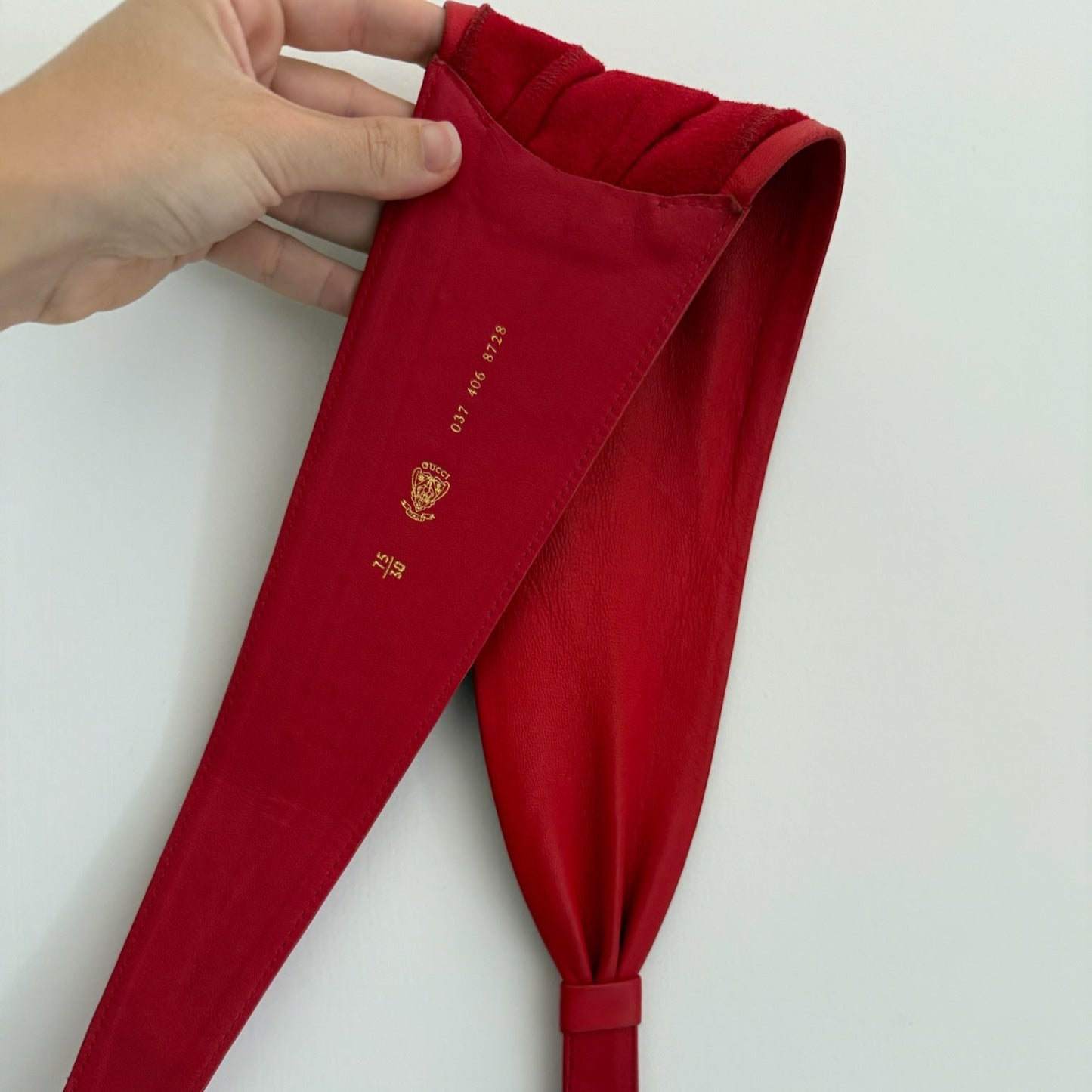 Cintura Gucci in pelle rossa vintage 1990s