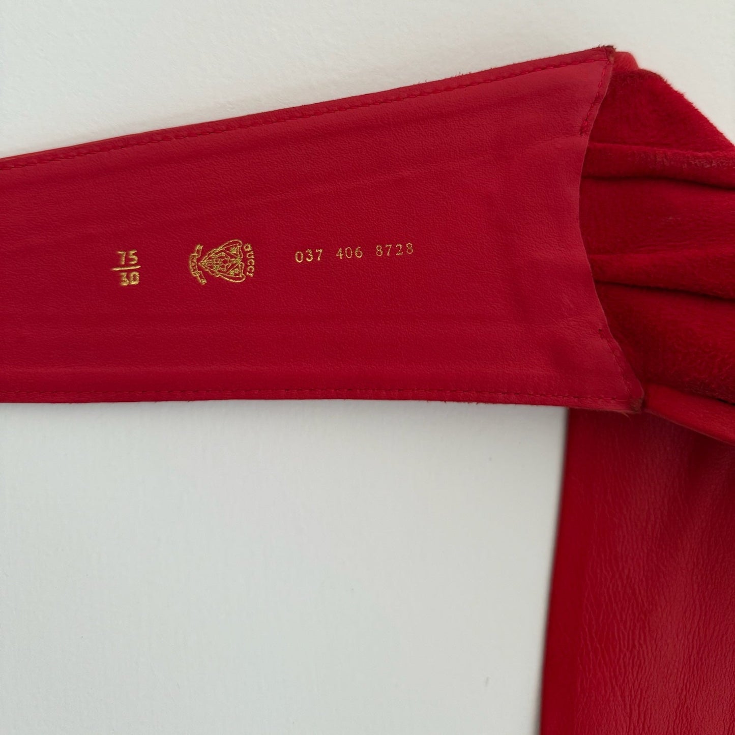 Cintura Gucci in pelle rossa vintage 1990s