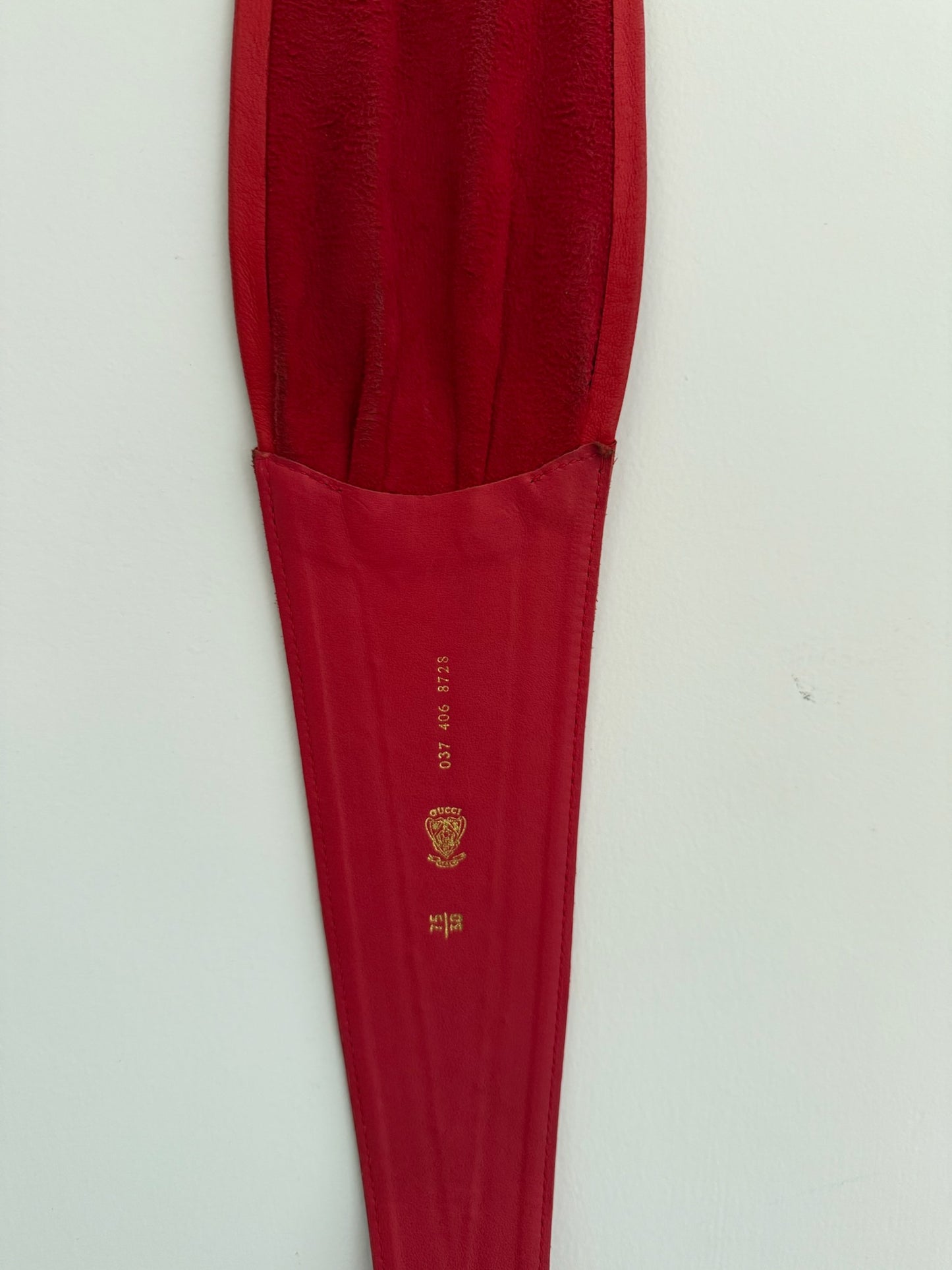 Cintura Gucci in pelle rossa vintage 1990s