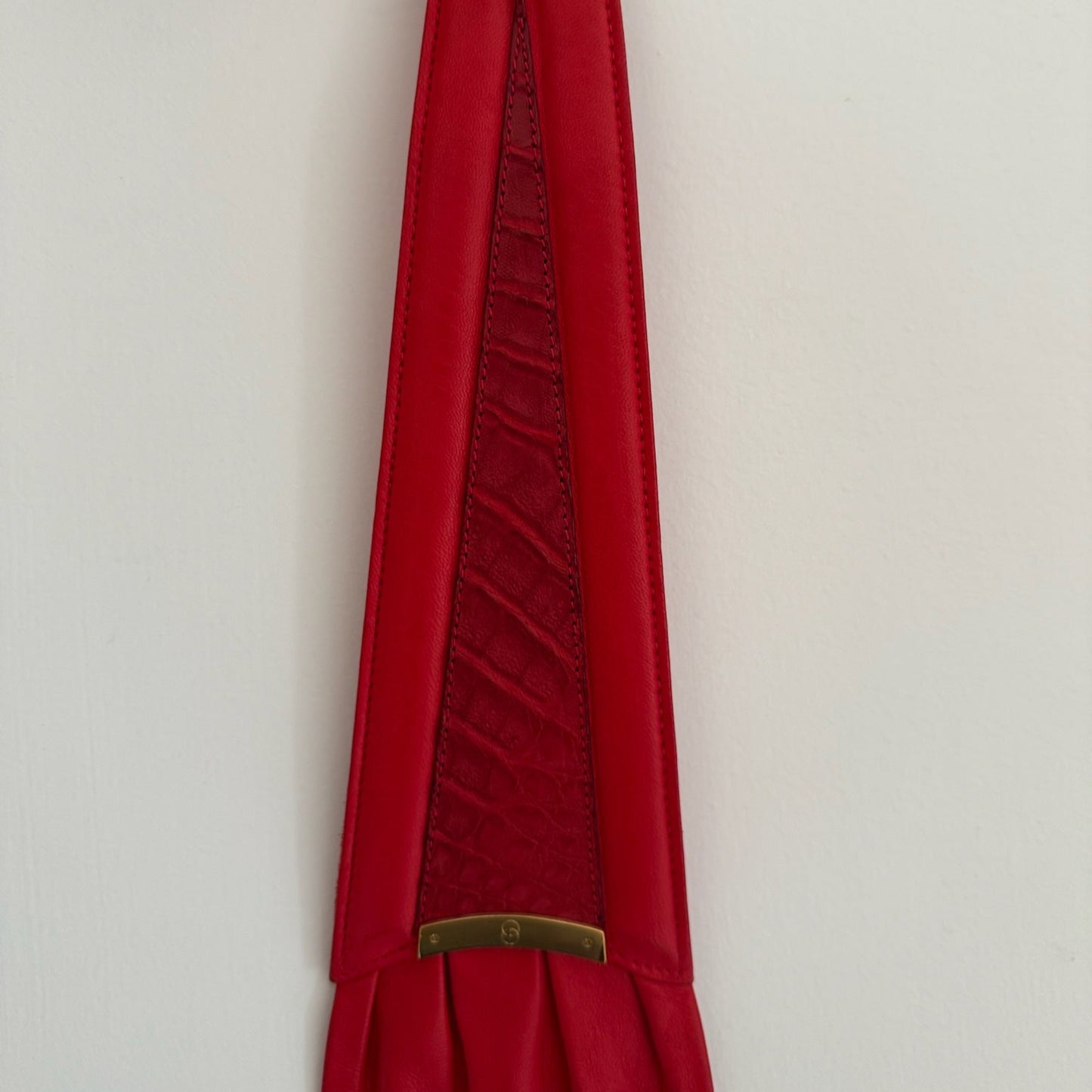 Cintura Gucci in pelle rossa vintage 1990s