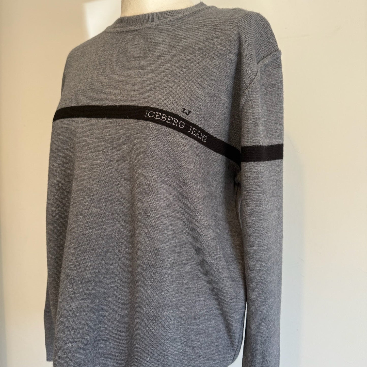 Maglione Iceberg Jeans grigio y2k