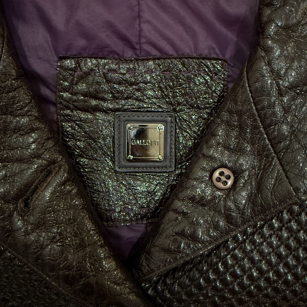 Giacca Gallotti in pelle viola 2000s