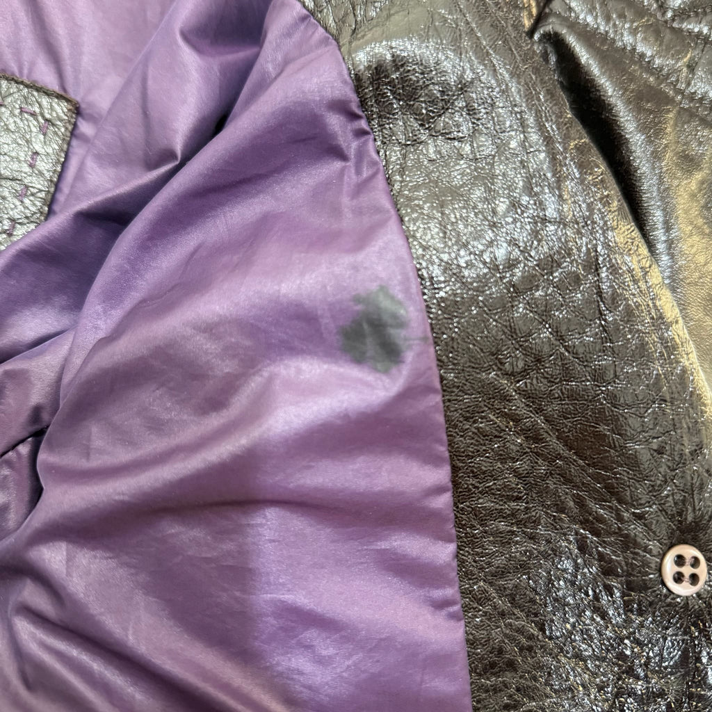 Giacca Gallotti in pelle viola 2000s