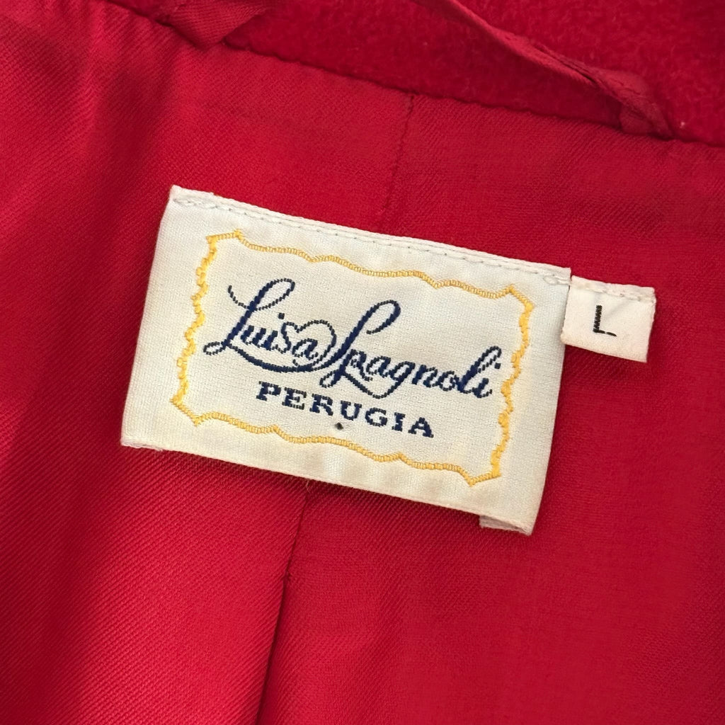 Luisa Spagnoli red coat lana e mohair 1980