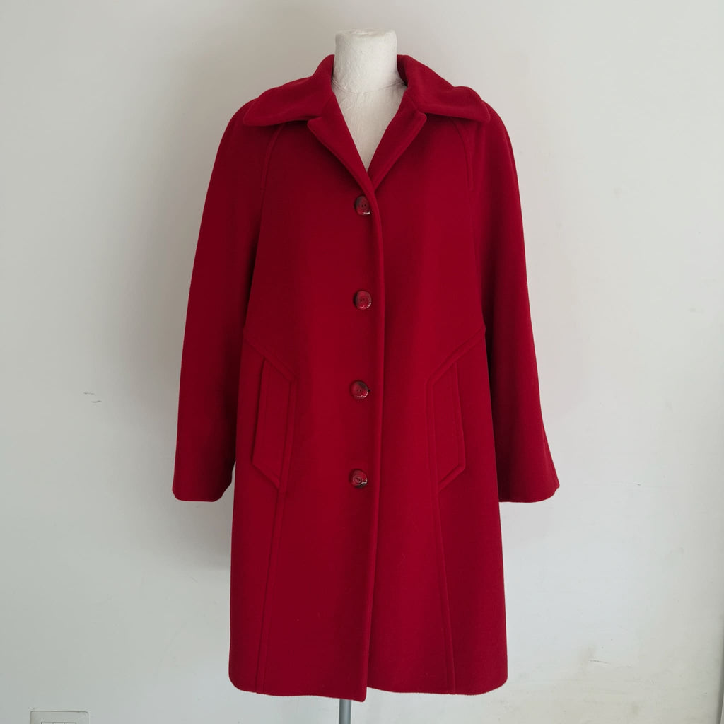 Luisa Spagnoli red coat lana e mohair 1980