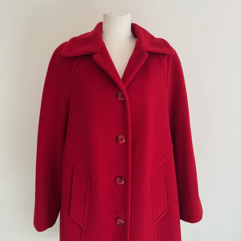Luisa Spagnoli red coat lana e mohair 1980