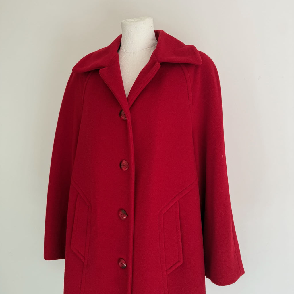 Luisa Spagnoli red coat lana e mohair 1980