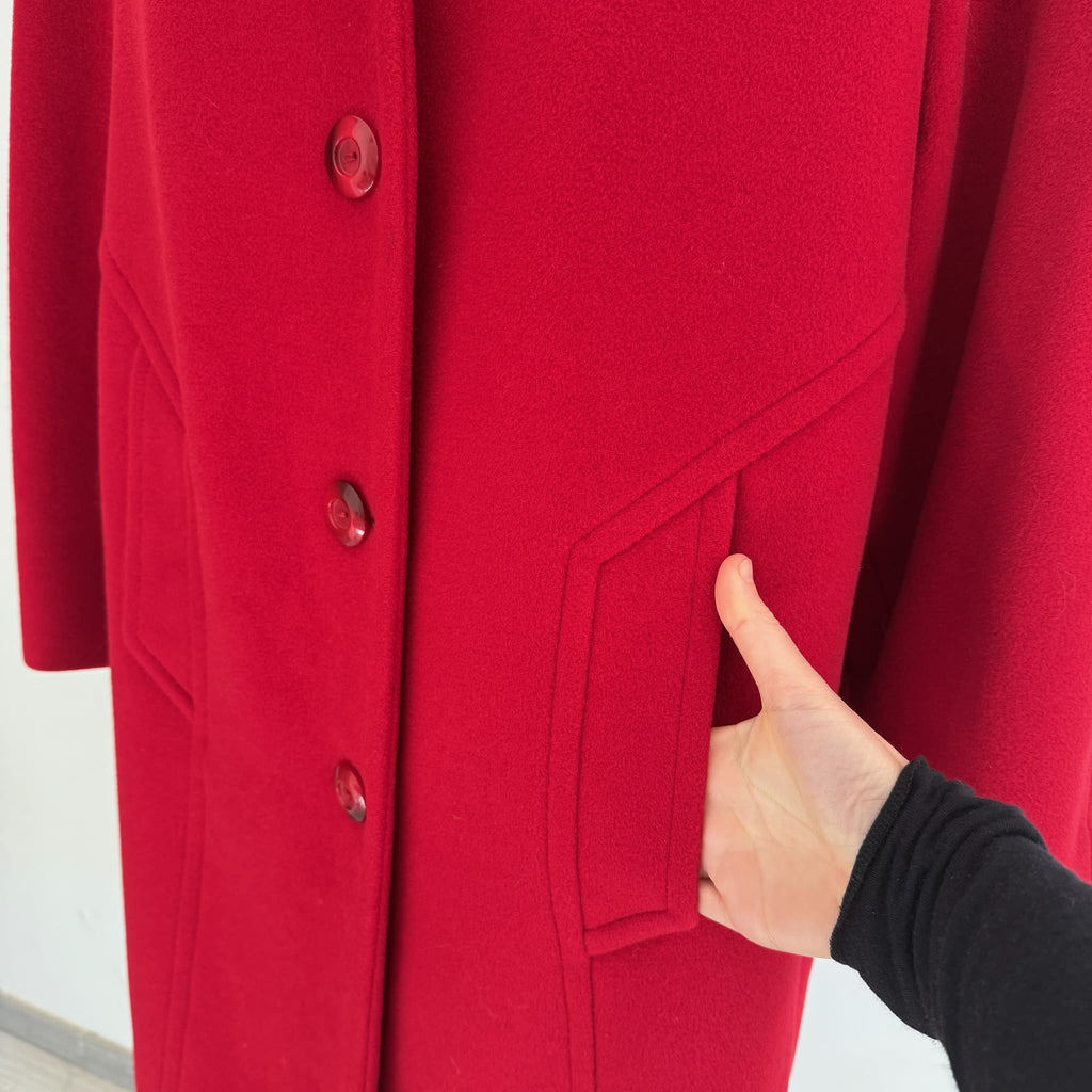 Luisa Spagnoli red coat lana e mohair 1980