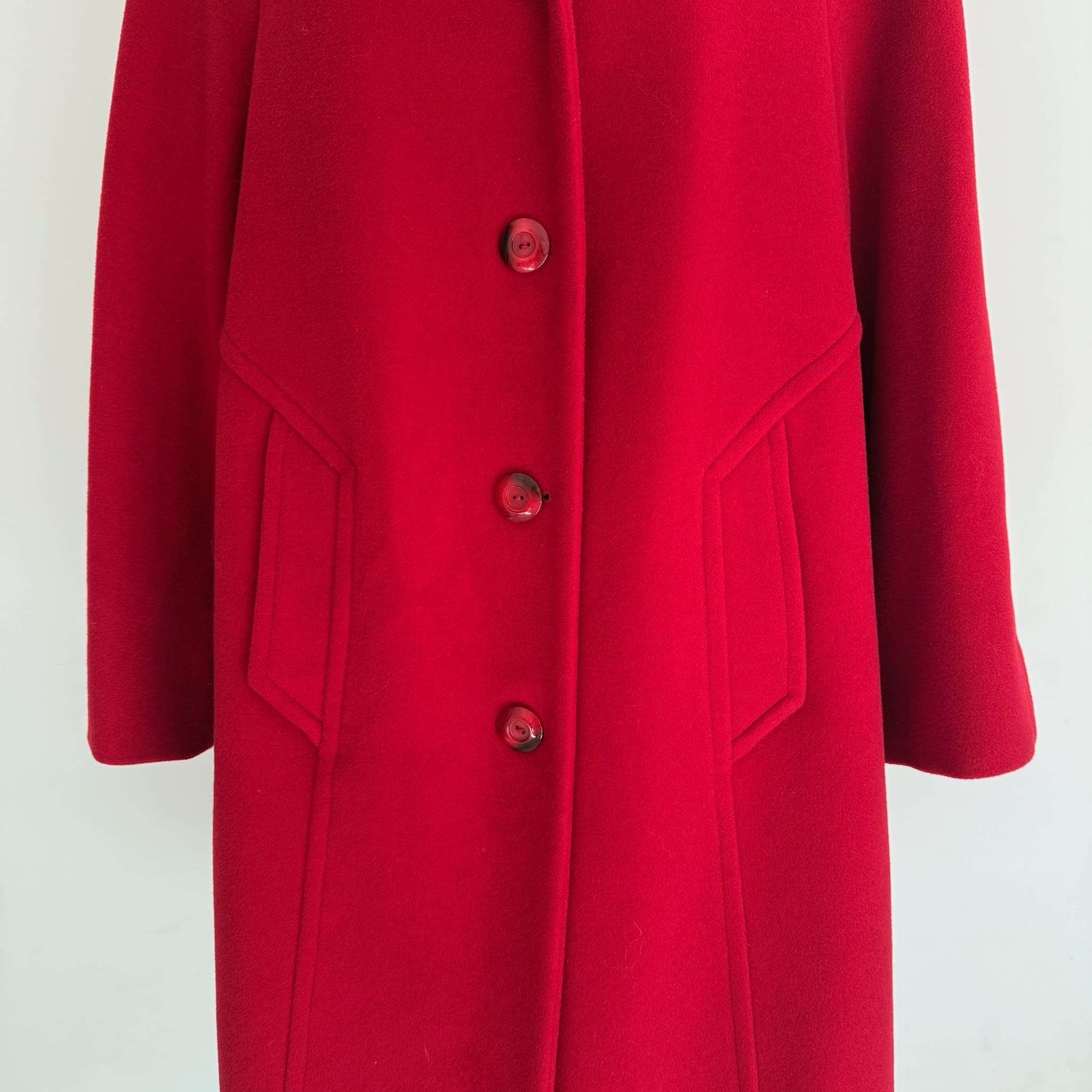 Luisa Spagnoli red coat lana e mohair 1980
