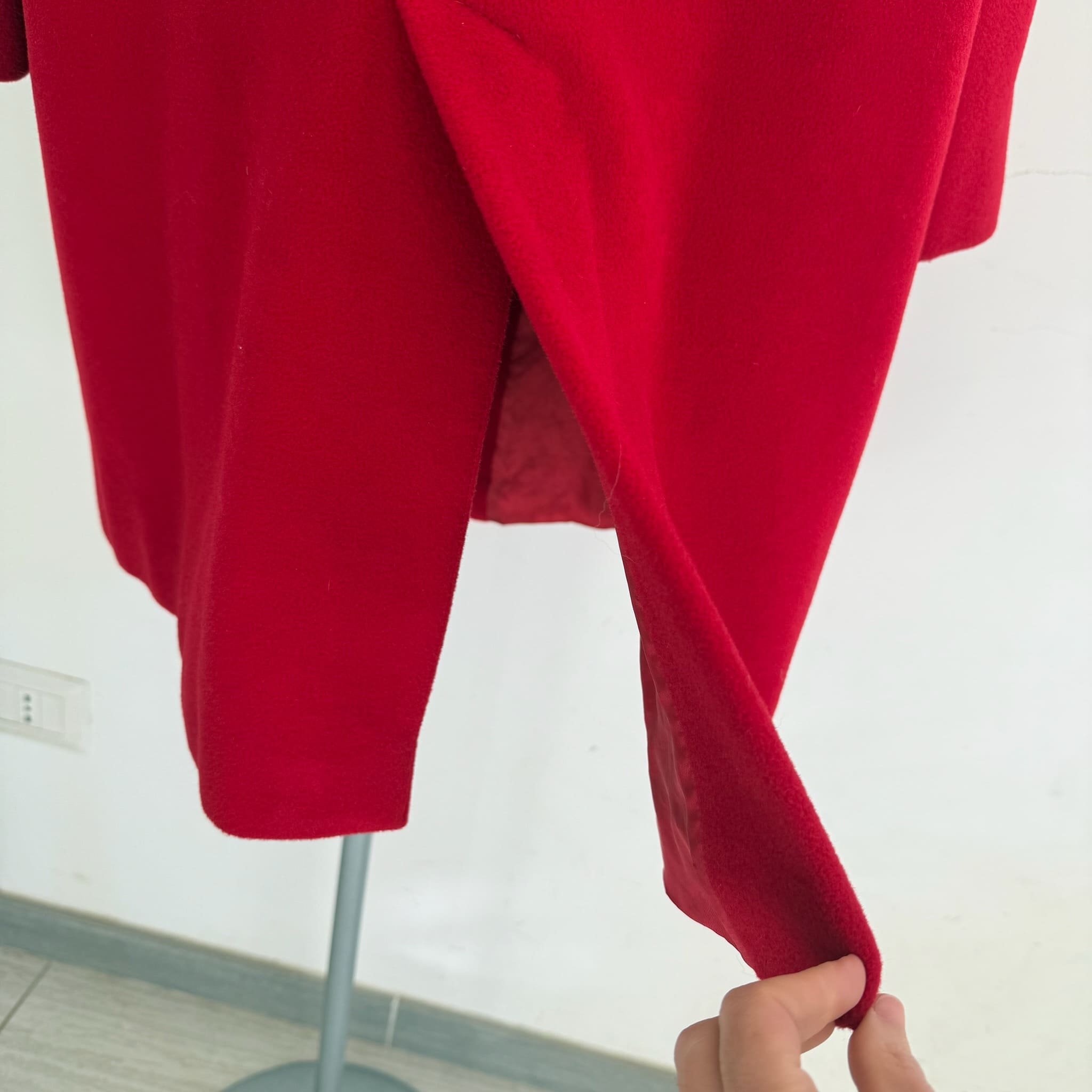 Luisa Spagnoli red coat lana e mohair 1980