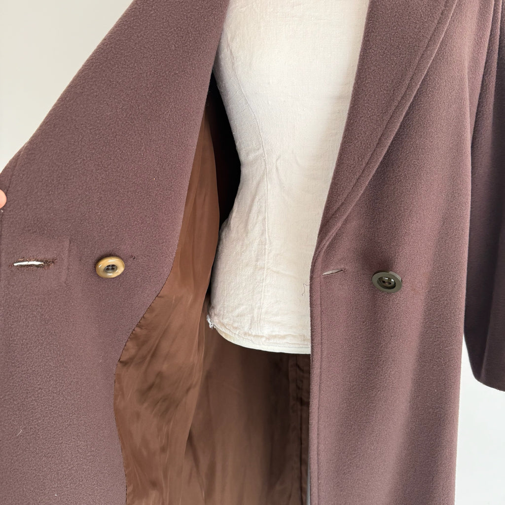 Vintage cappotto marrone misto lana