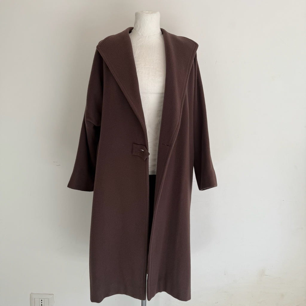 Vintage cappotto marrone misto lana