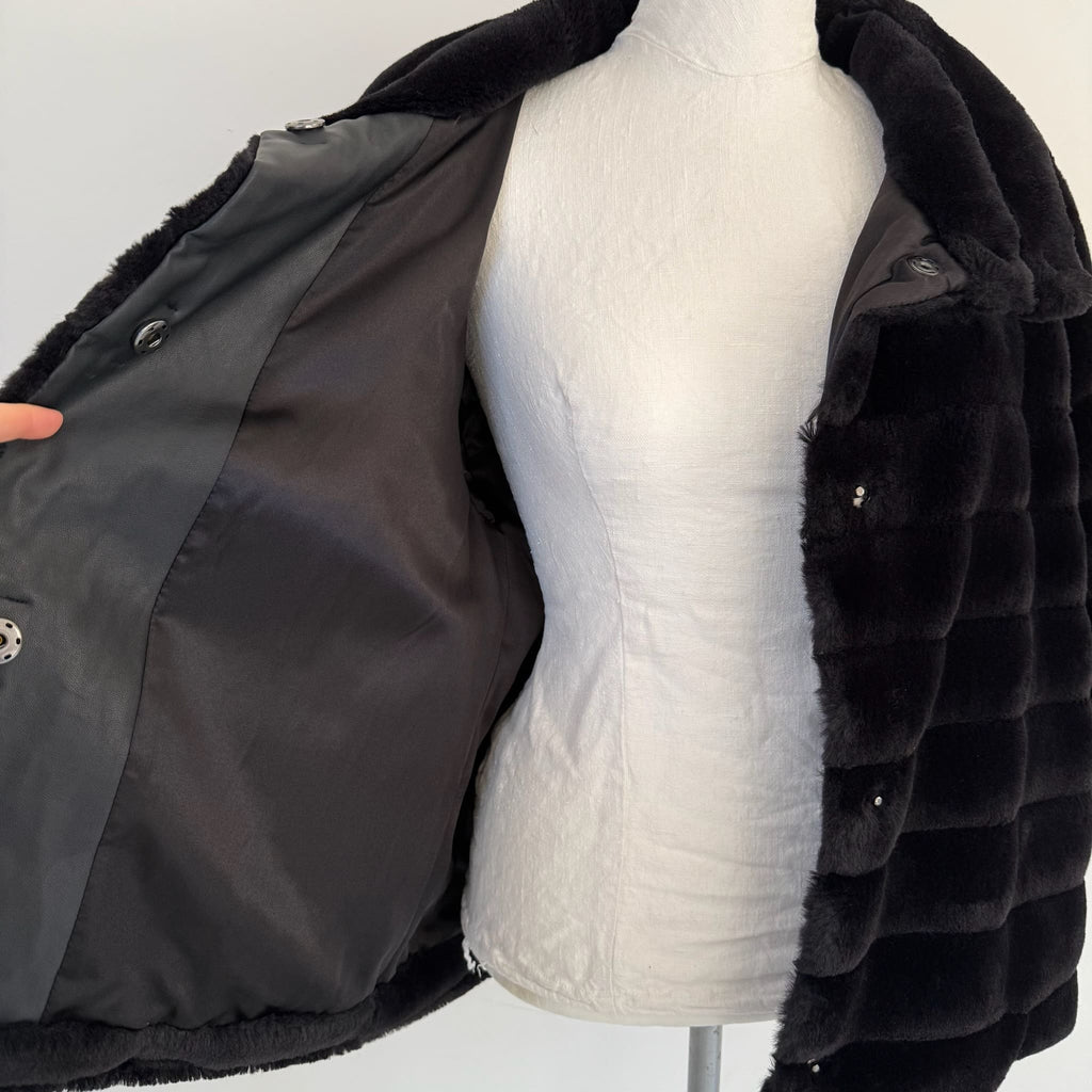 Eco pelliccia corta nera