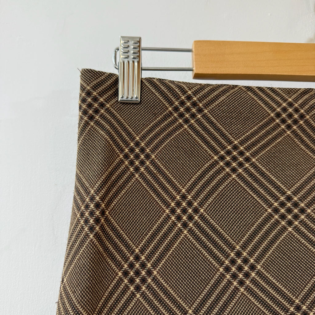 Gonna Midi scozzese marrone lana vintage