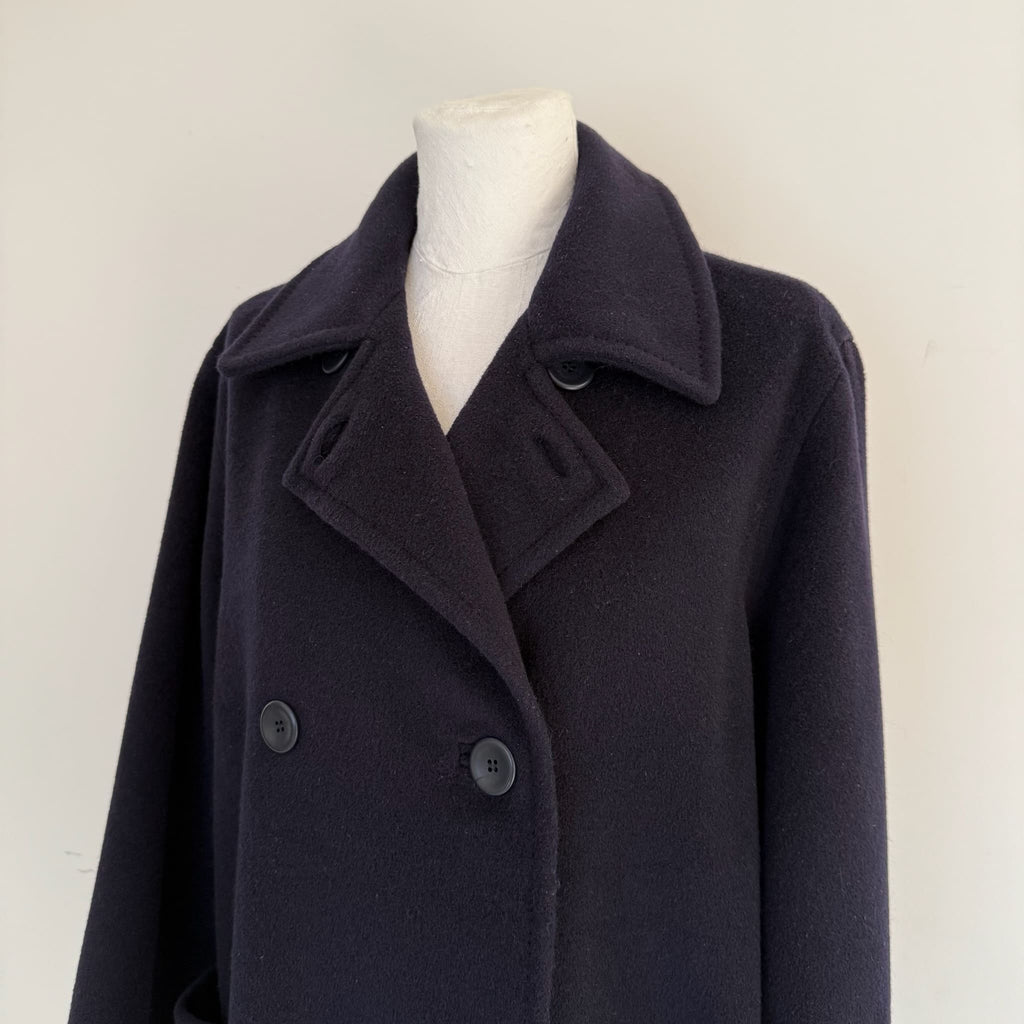 Max Mara Cappotto blu lana vergine e cashmere