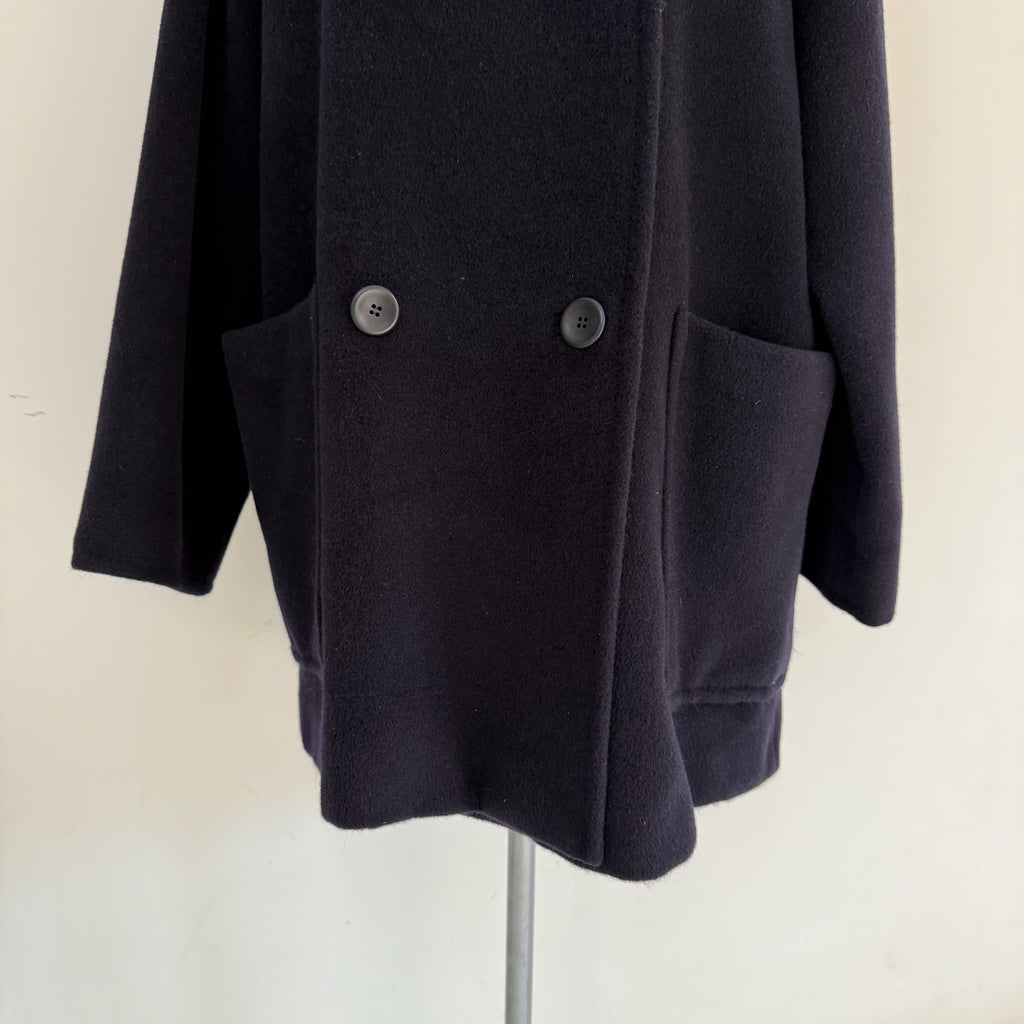 Max Mara Cappotto blu lana vergine e cashmere