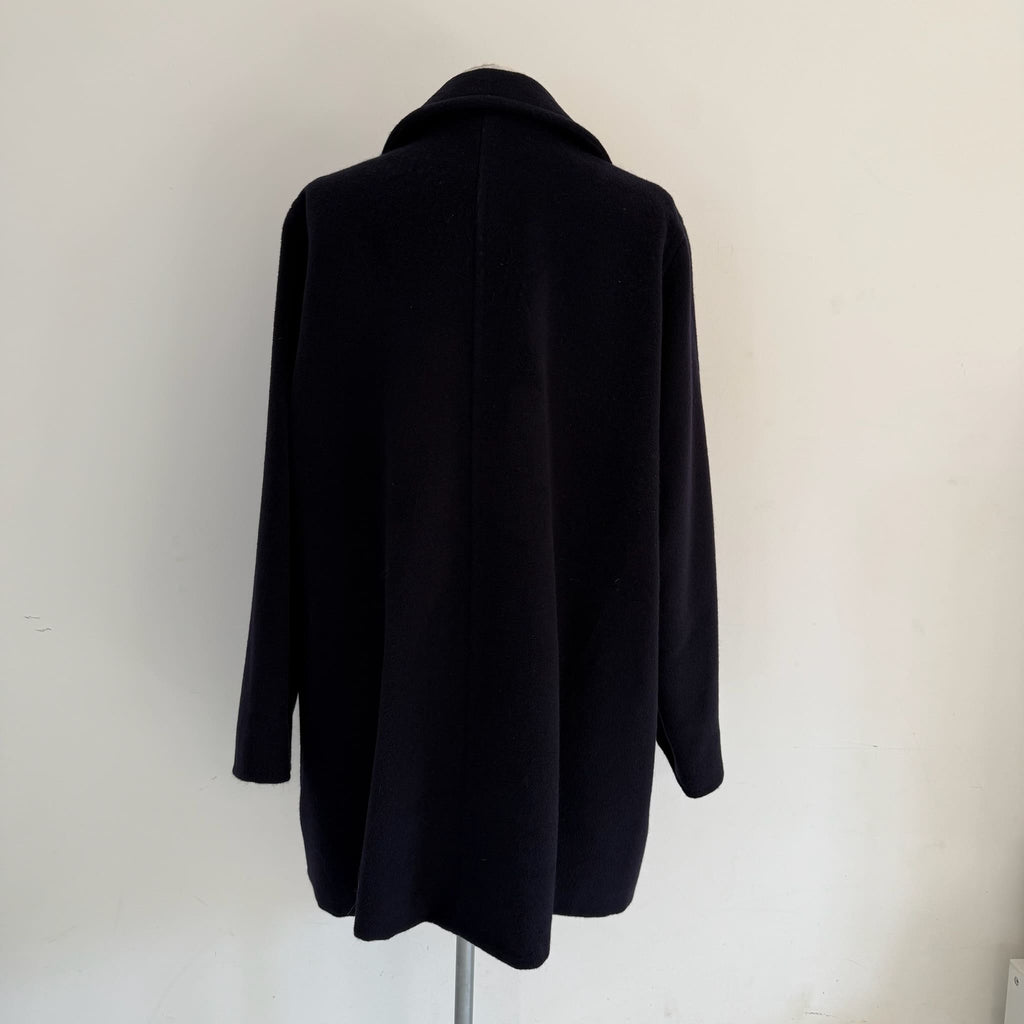 Max Mara Cappotto blu lana vergine e cashmere