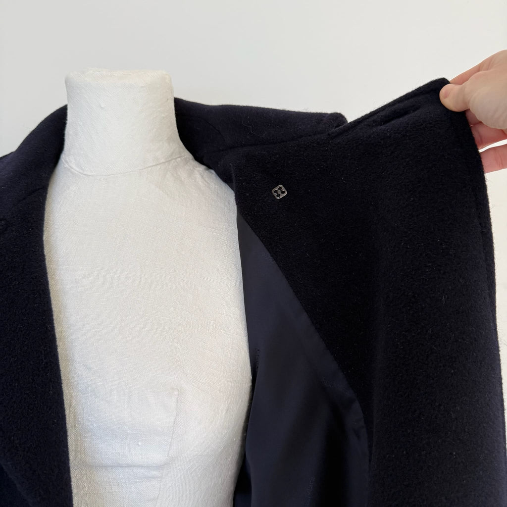 Max Mara Cappotto blu lana vergine e cashmere