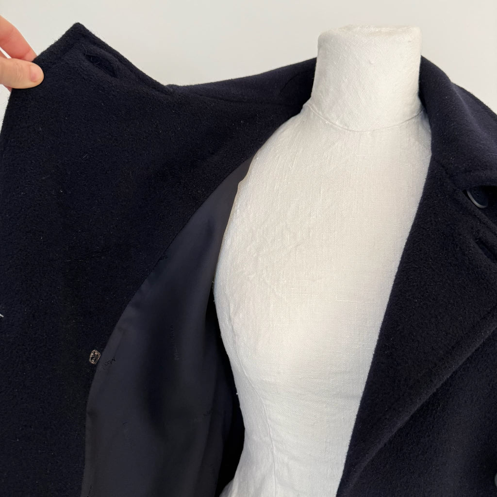 Max Mara Cappotto blu lana vergine e cashmere