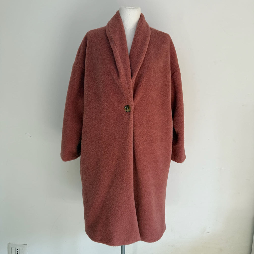 Cappotto Teddy rosa antico