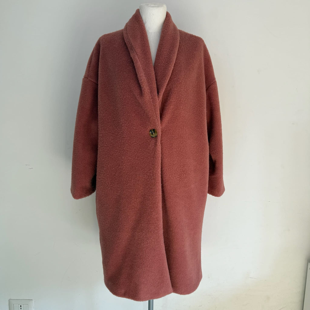 Cappotto Teddy rosa antico