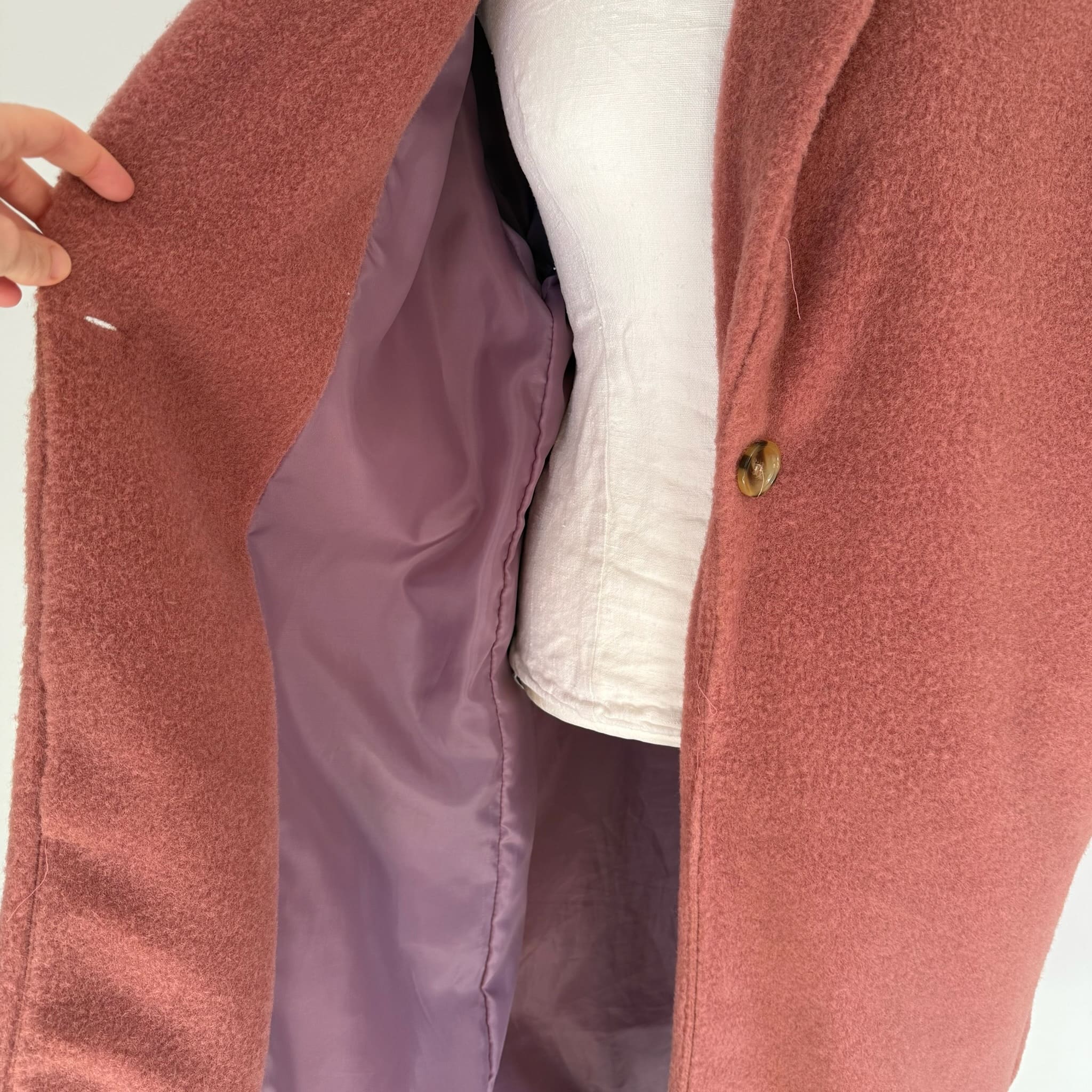 Cappotto Teddy rosa antico