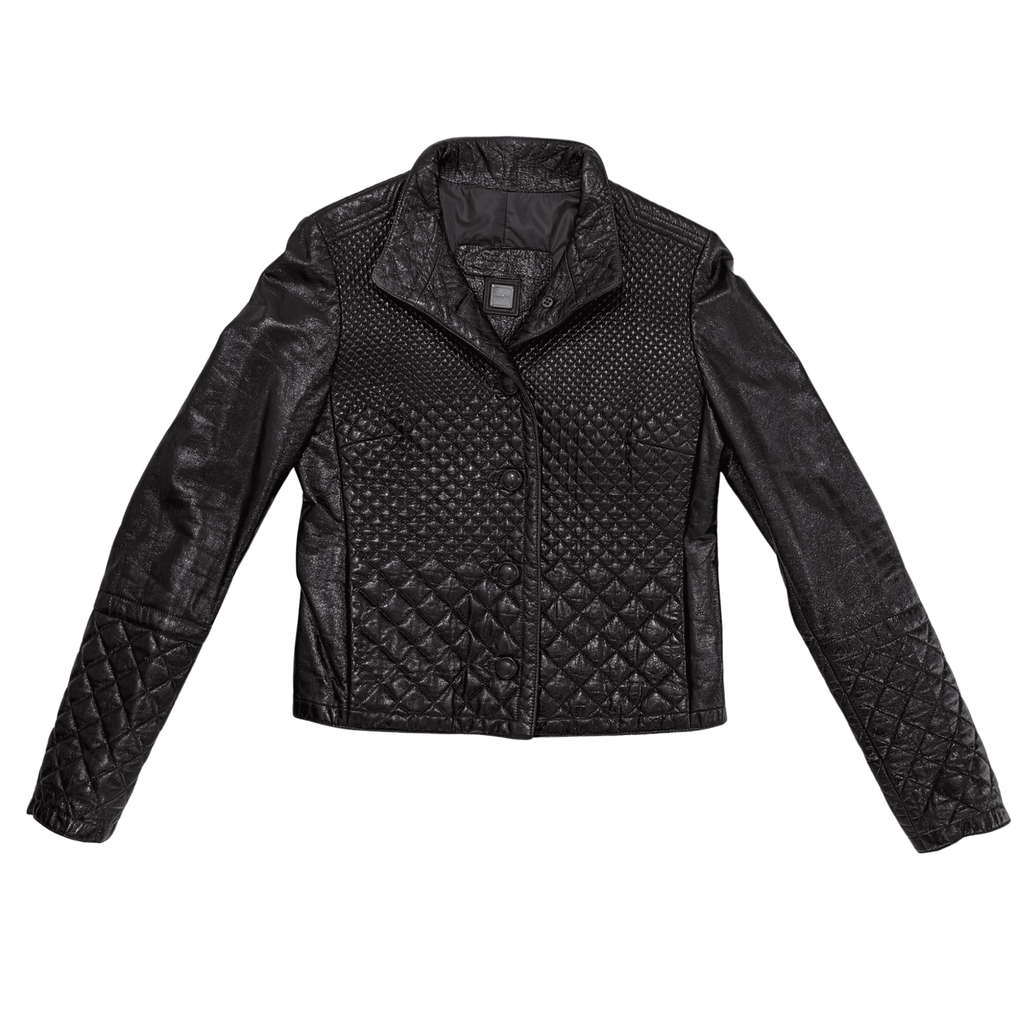 Giacca Gallotti in pelle viola 2000s