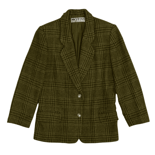 Blazer monopetto lana Shetland 1990s