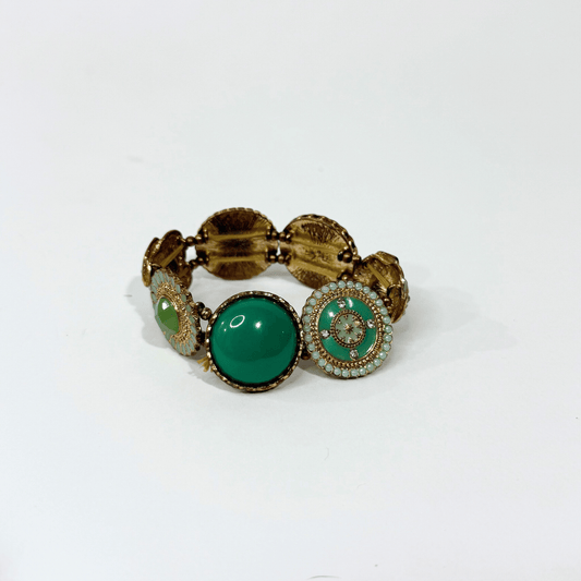 Vintage bracciale gemme verdi 1970s