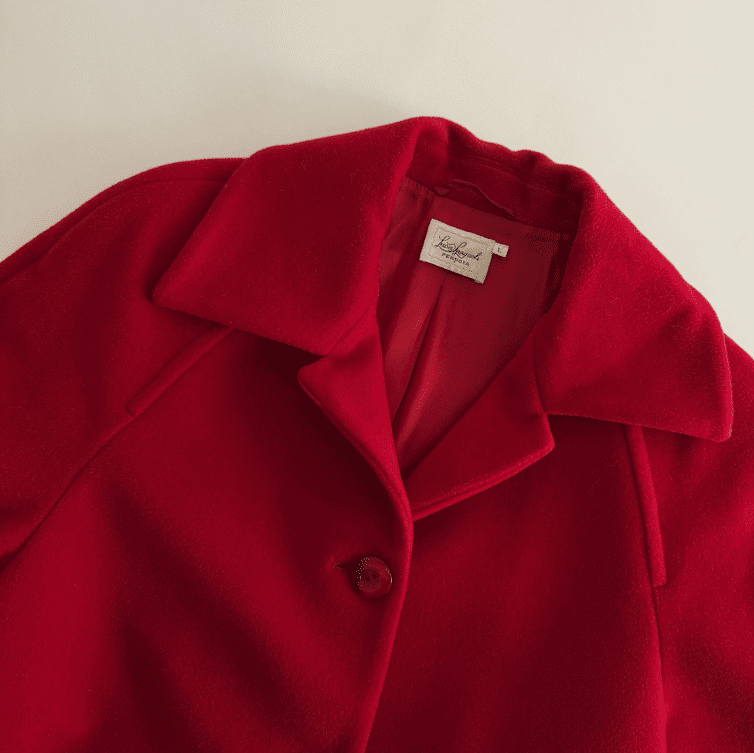 Luisa Spagnoli red coat lana e mohair 1980