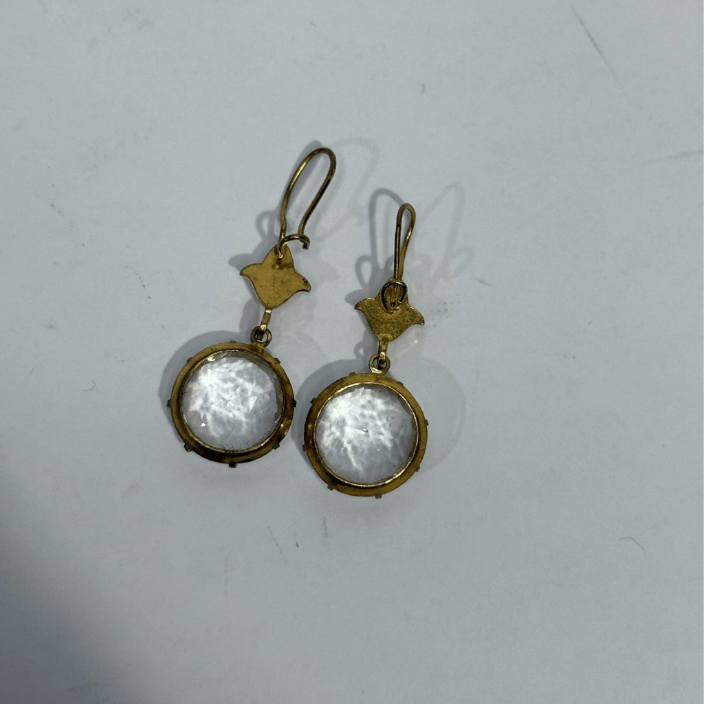 Vintage orecchini placcati oro cristallo 1960's