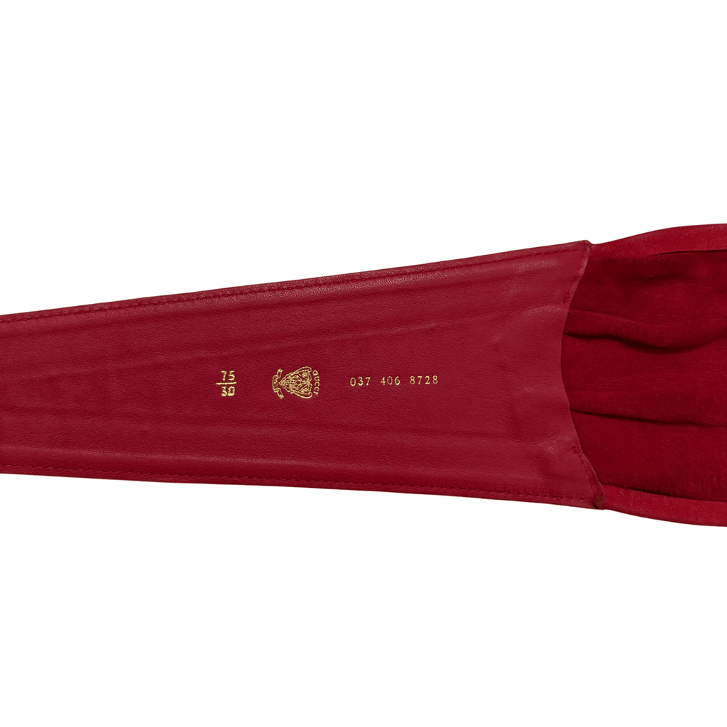 Cintura Gucci in pelle rossa vintage 1990s