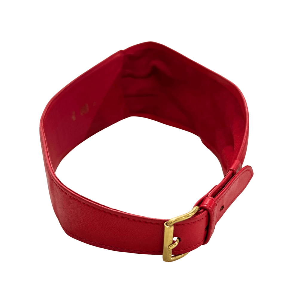 Cintura Gucci in pelle rossa vintage 1990s